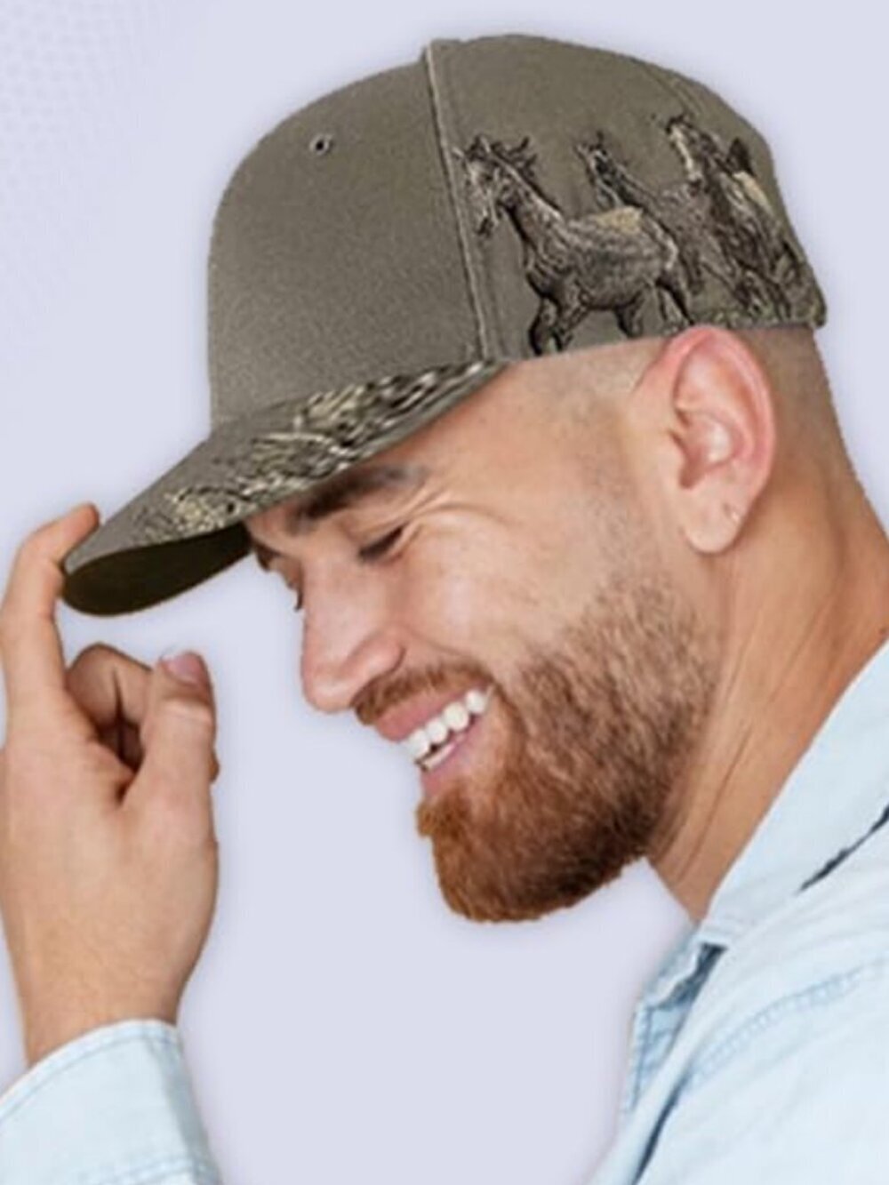 Women's Embroidered Horses Baseball Hat Barn Cap for Horse Lovers Cotton Twill